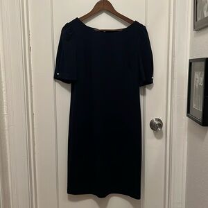 Karl Lagerfeld Paris Knit Navy Dress size 8 - pearl buttons